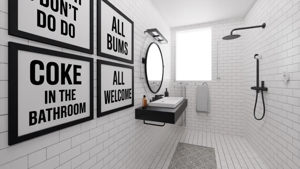 Funny Bathroom Wall Art