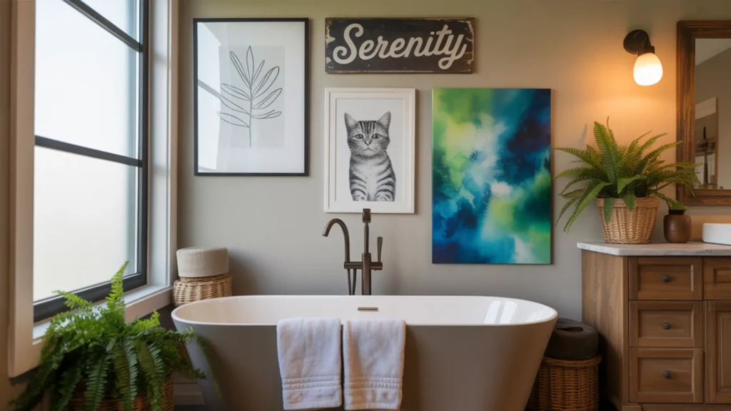 Metal Bathroom Art