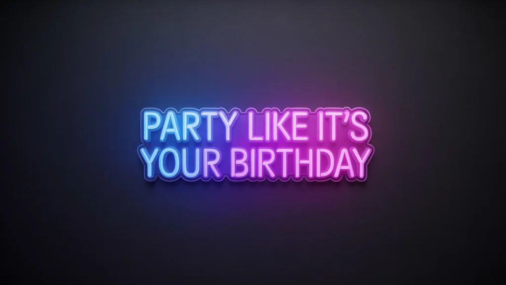 party neon sign