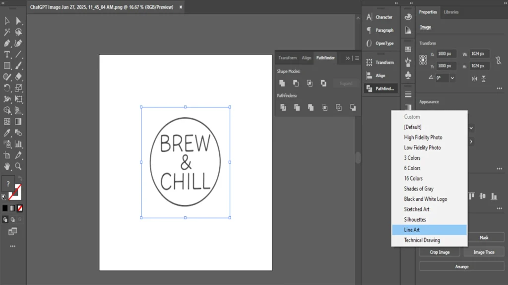vector image with ai