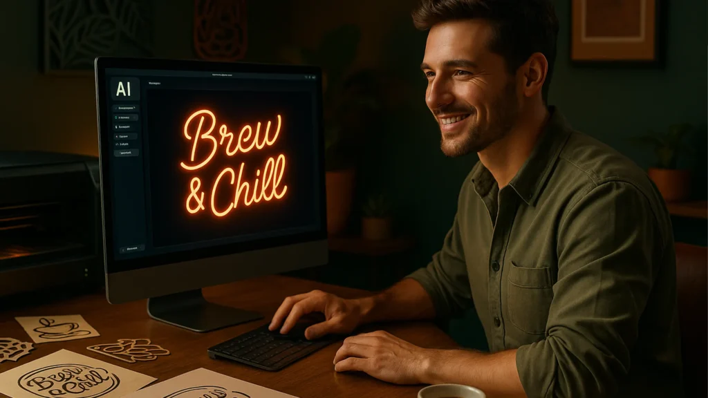 create neon sign with AI