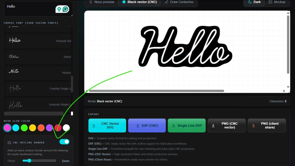 neon sign fonts