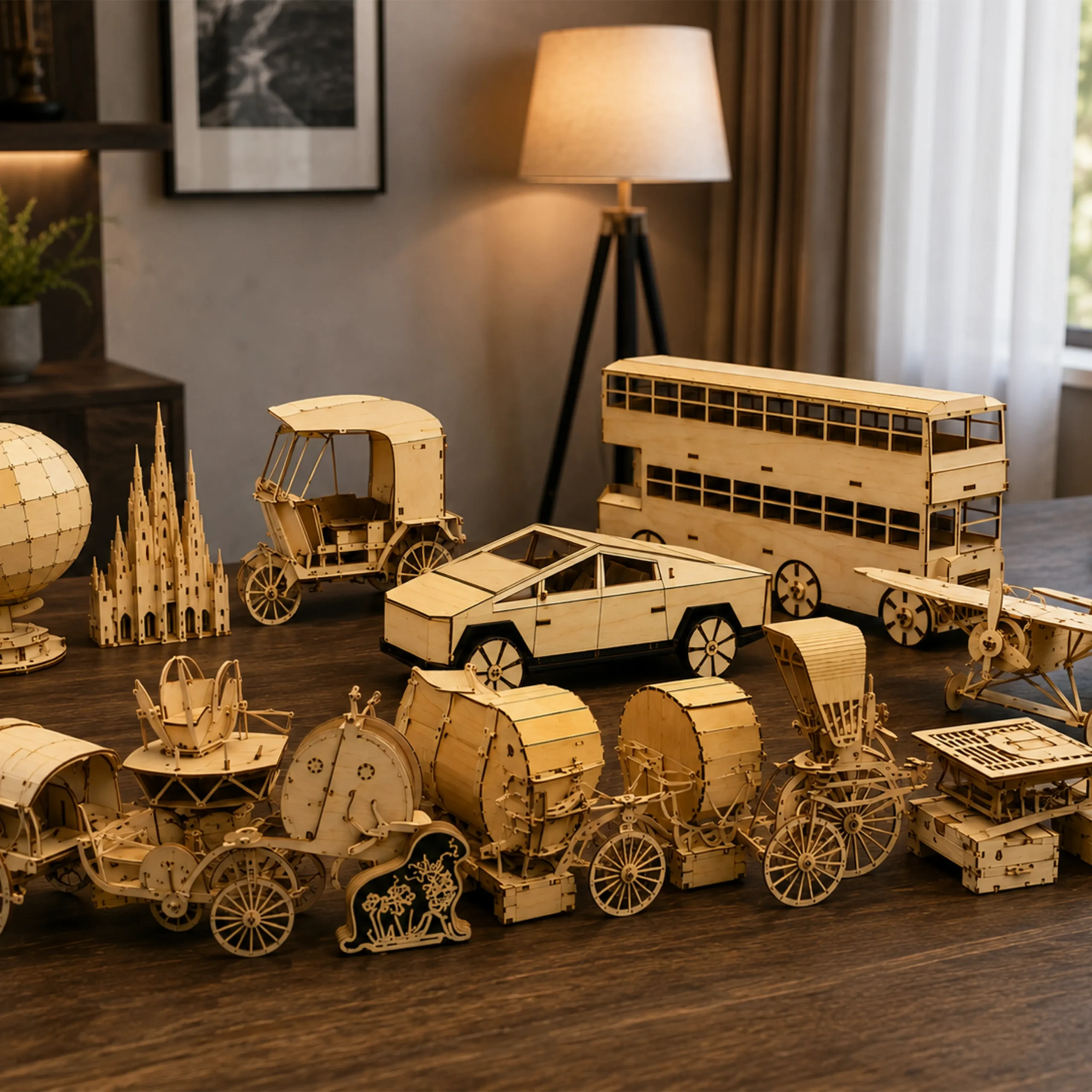 Custom 3D wooden assembly kits — vehicles, buildings and models by RickyLaserArt