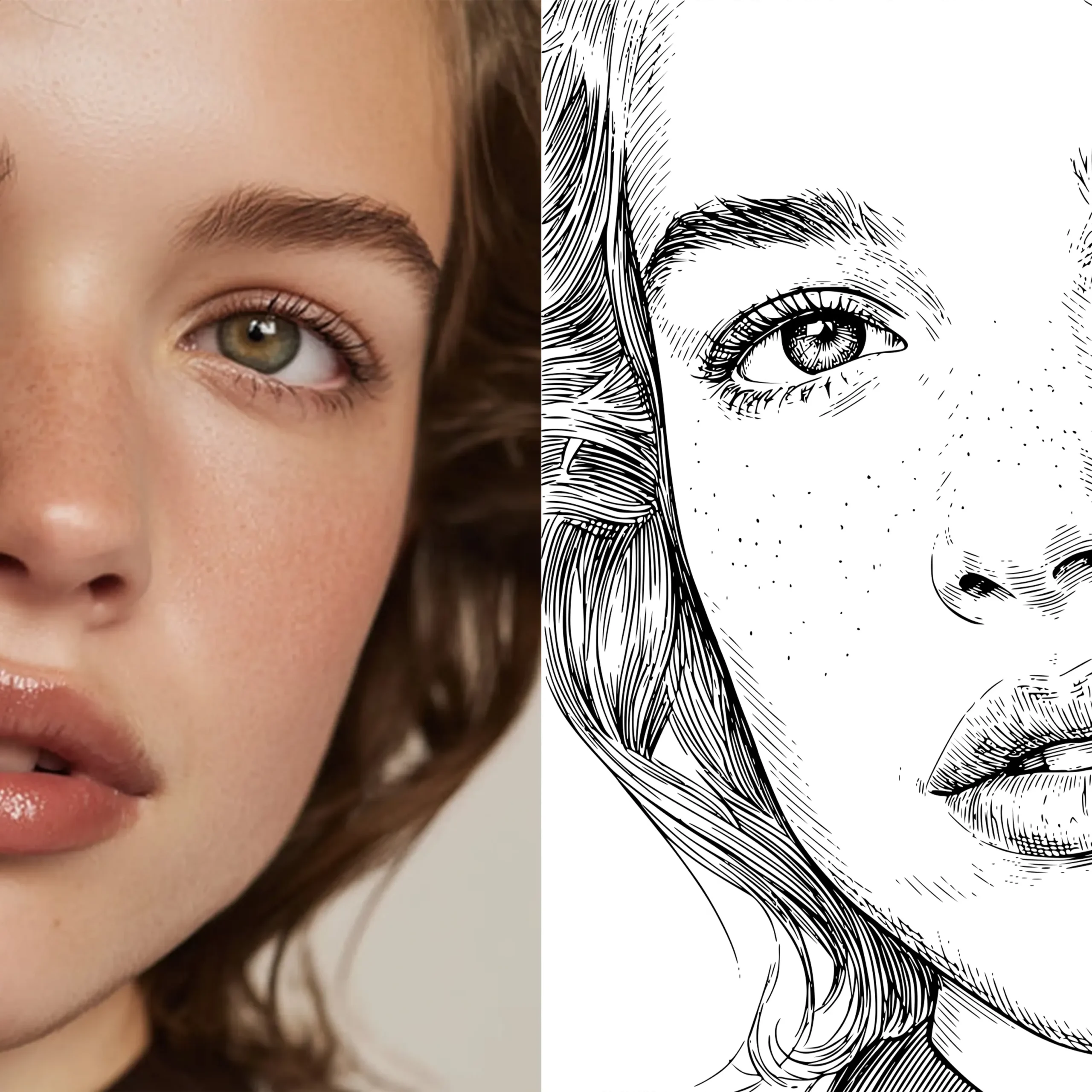 Custom photo to line art portrait conversion for laser engraving